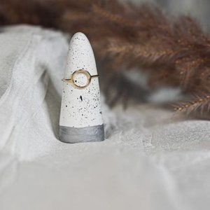Handmade White and Silver Ring Cones